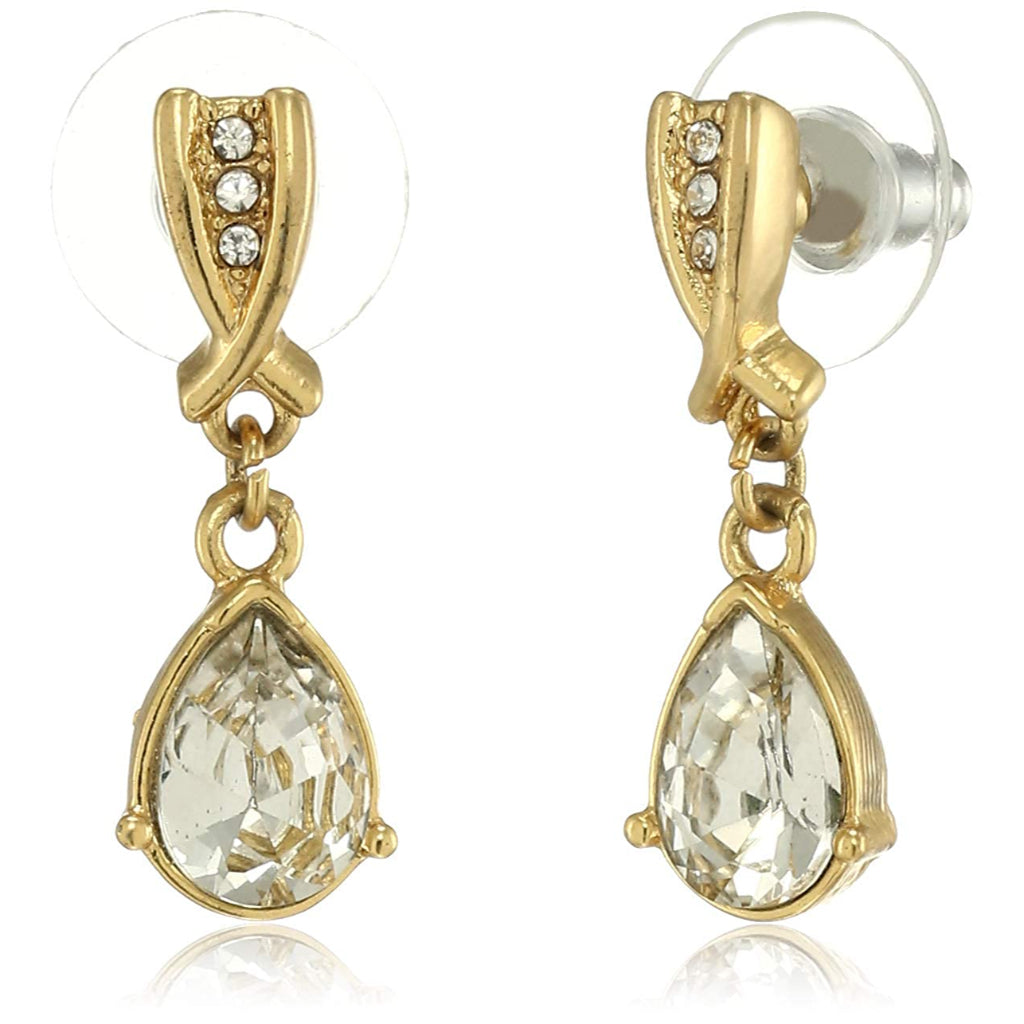 Estele Zinc Alloy Gold Plated Brilliant pear Drop Earrings For girls