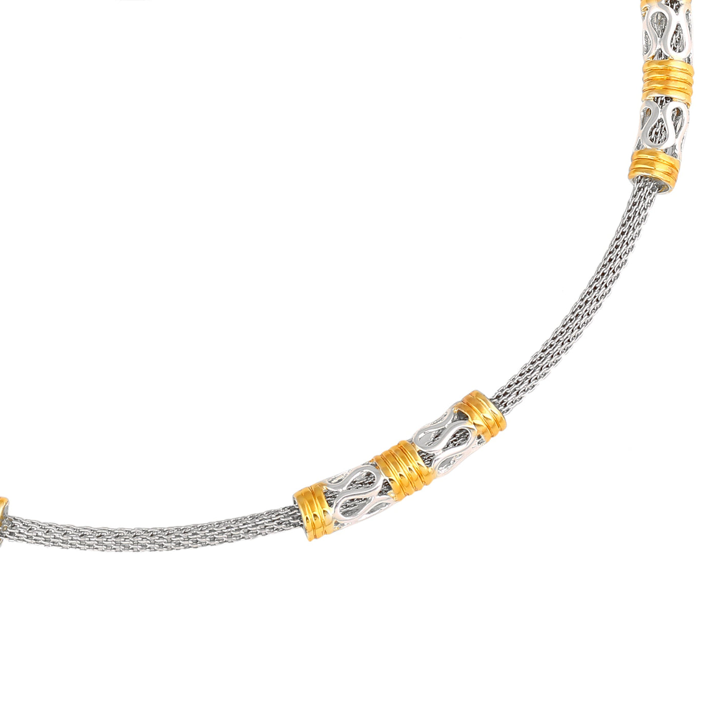 Estele Gold & Rhodium Plated Mesh Designer Necklace for Girls & Women