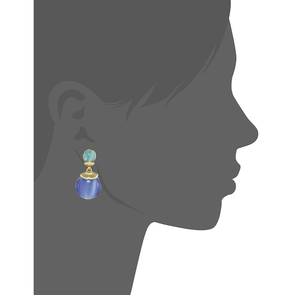 Estele Rhodium Plated Linked Hoop Earrings for women