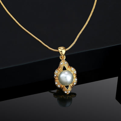 Estele - Gold Plated Pearl Flower Pendant for Women / Girls