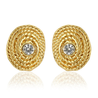 Gold Plated Round Stud Earrings