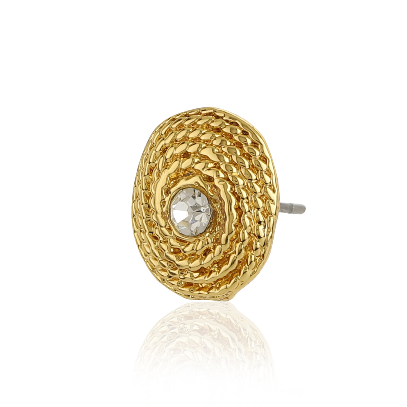 Gold Plated Round Stud Earrings
