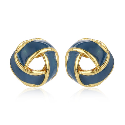 Blue Enamel Stud Earrings