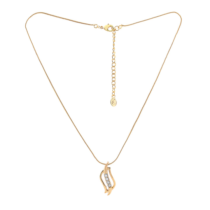 Estele 24kt Gold tone plated Pendant Chain With Earrings