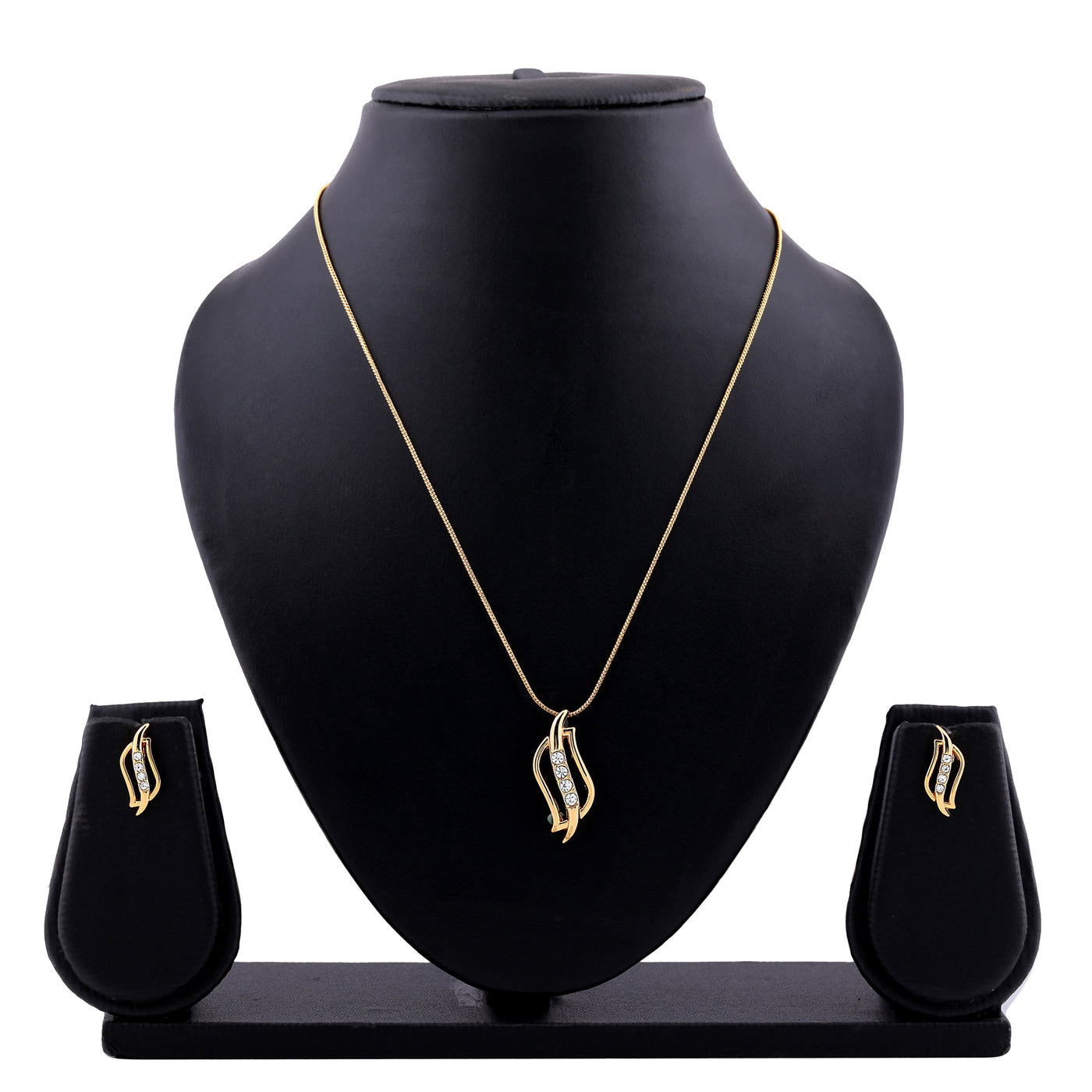 24kt Gold tone plated Pendant Chain With Earrings