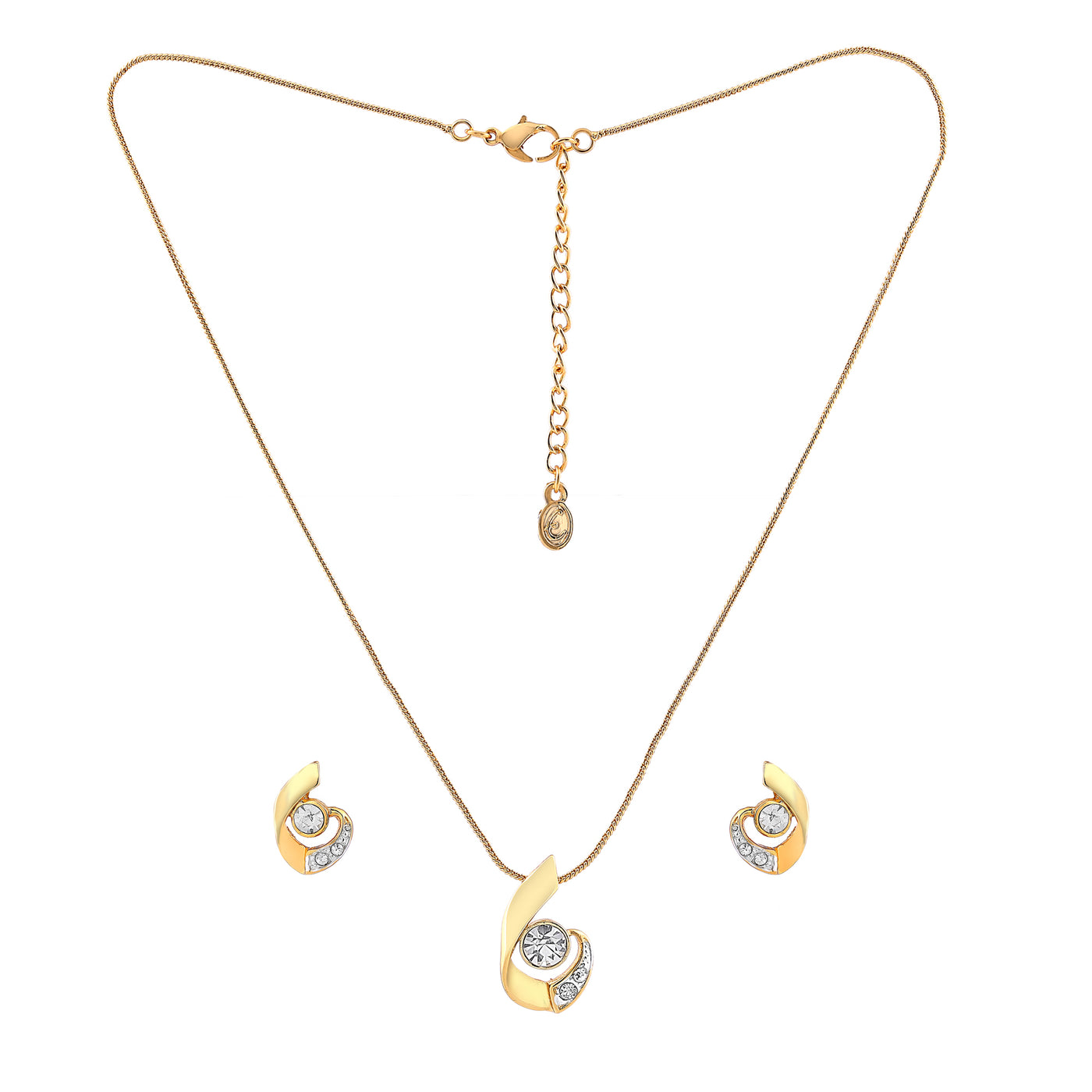 Estele 24 Kt Gold Plated with Austrian Crystal Necklace Set for Women
