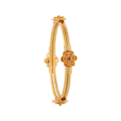 Estele Gold Plated Floral Pattern Designer Bangles for Women