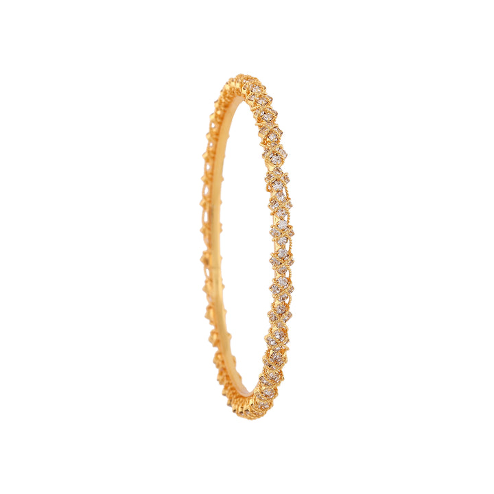 Estele Gold Plated Fascinating Designer Bangles with Crystals for Women