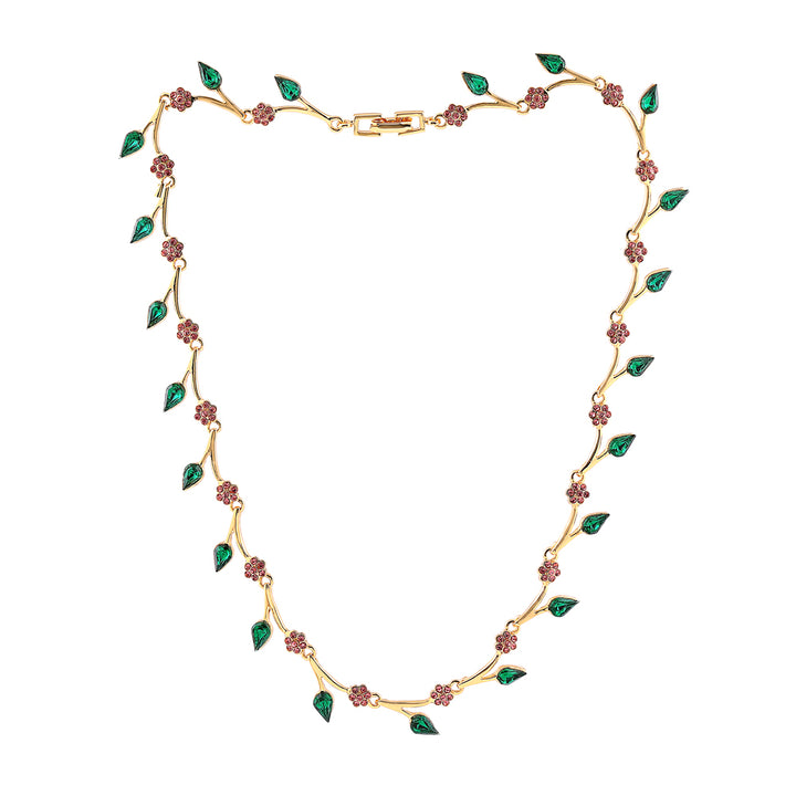 Estele Gold Plated Exquisite Crystal Necklace Set for Women