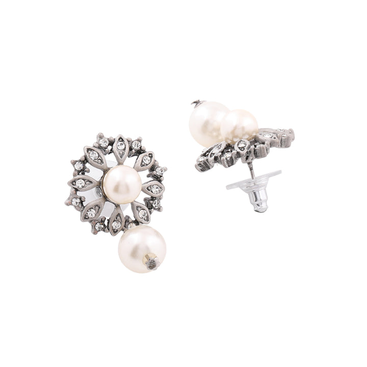 Estele Rhodium Plated Trendy CZ Diamond Designer Necklace Set for Women