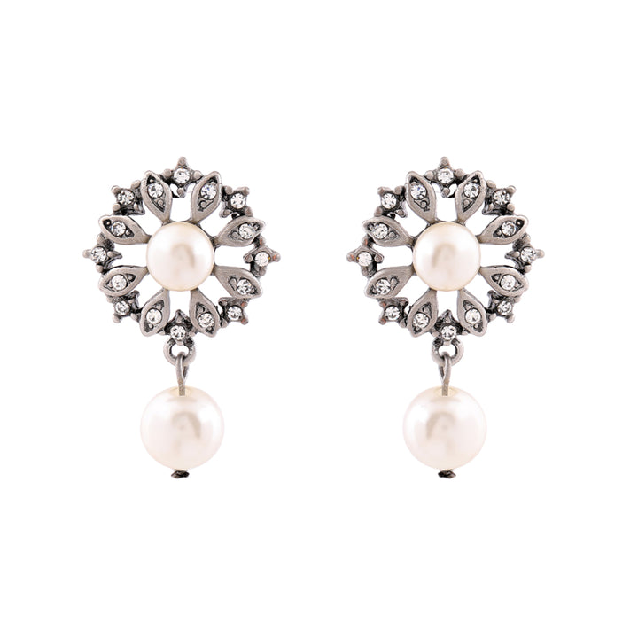 Estele Rhodium Plated Trendy CZ Diamond Designer Necklace Set for Women