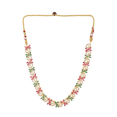 Estele Gold Plated CZ Gorgeous Designer Necklace Set for Women