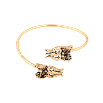 Estele Gold Plated Spiritual Trishul & Damru Bracelet For Women