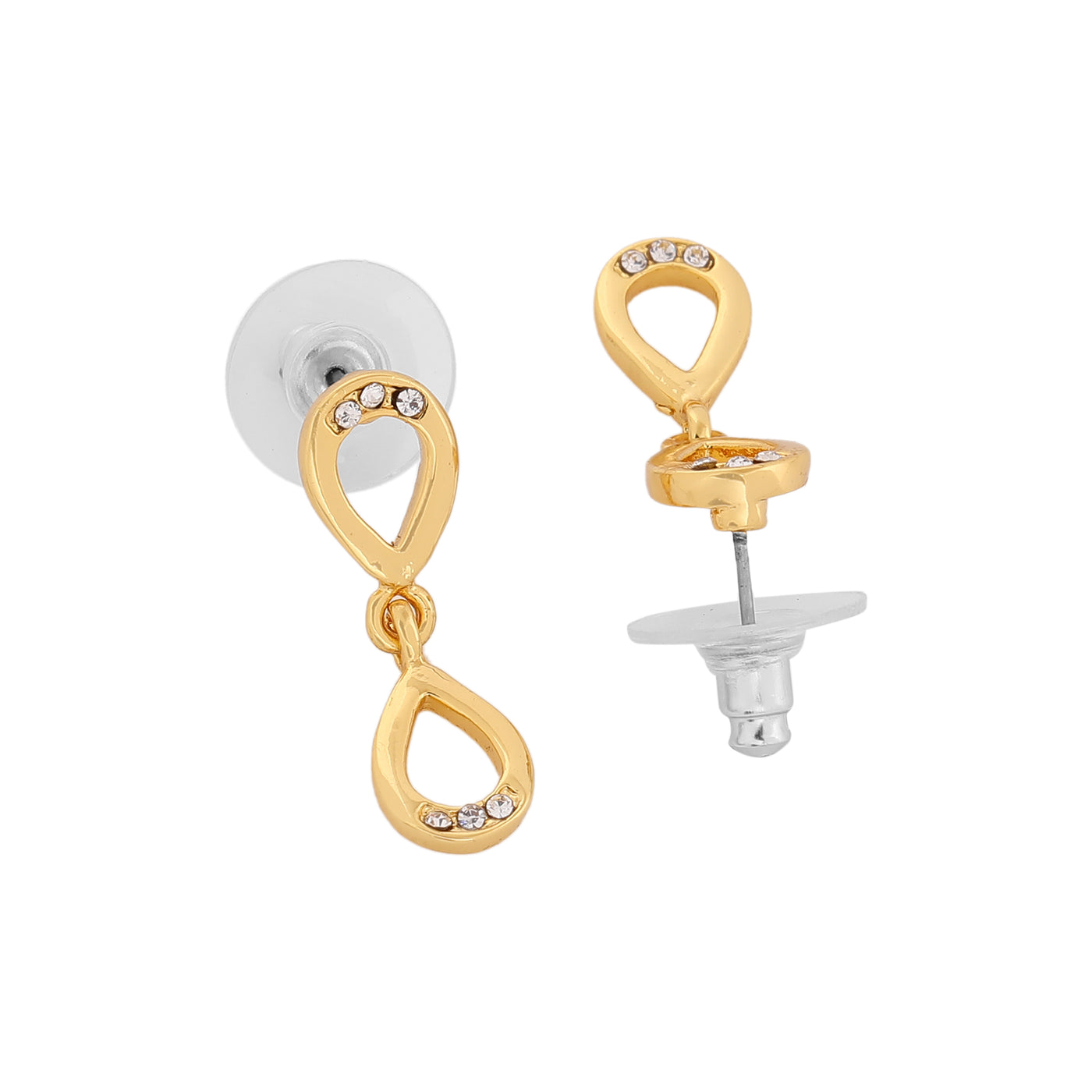 Estele Gold Plated Turtle shell Stud Earrings for women