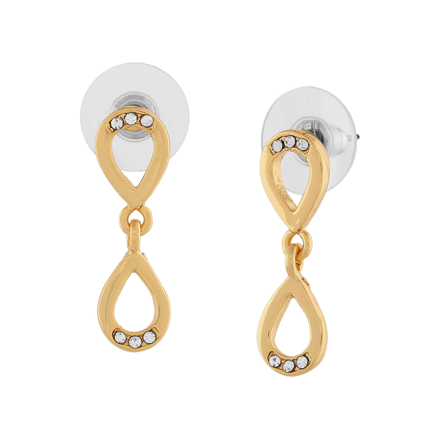 Estele Gold Plated Turtle shell Stud Earrings for women