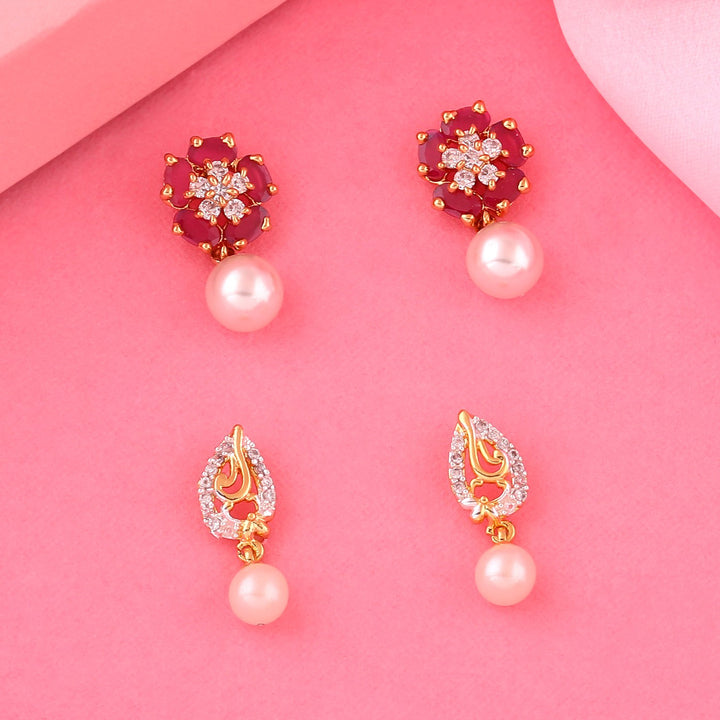 Estele Valentines Day Gift For Wife Gold Plated Stud Earrings For Girls & Women