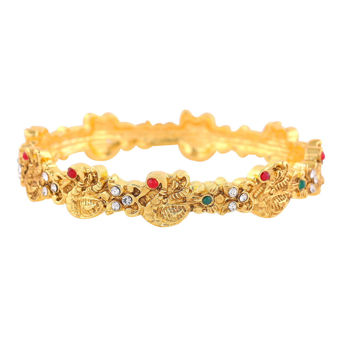 Estele Gold Plated Peacock Designer Bangle with Crystals for Women