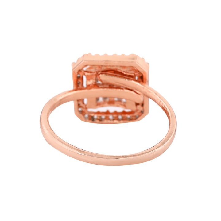 Estele Rose Gold Plated CZ Adjustable Sparkling Ring for Women