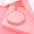 Estele Rose Gold Plated CZ Rotating Glitter Bracelet for Women