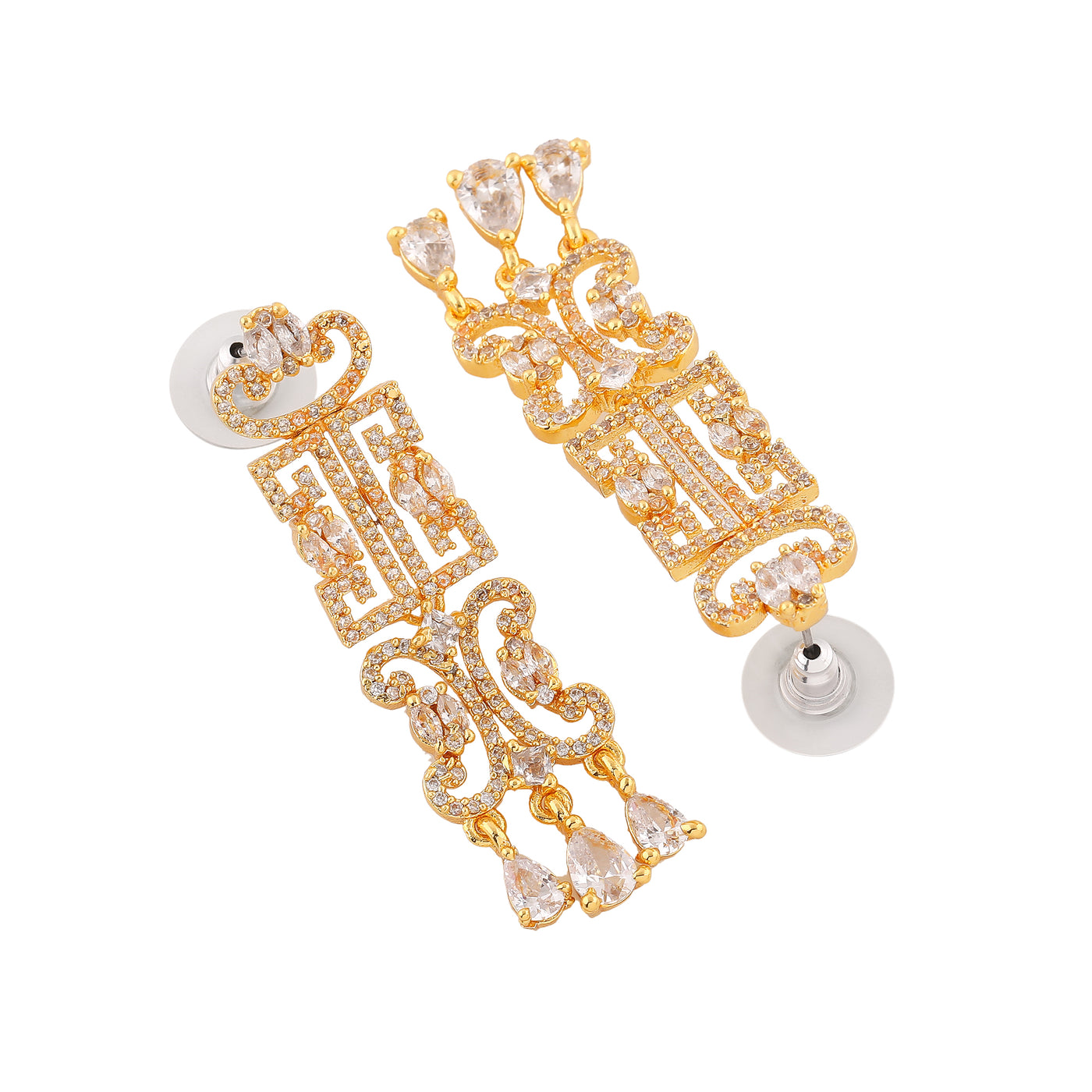 Estele Gold Plated CZ Fascinating Earrings for Women