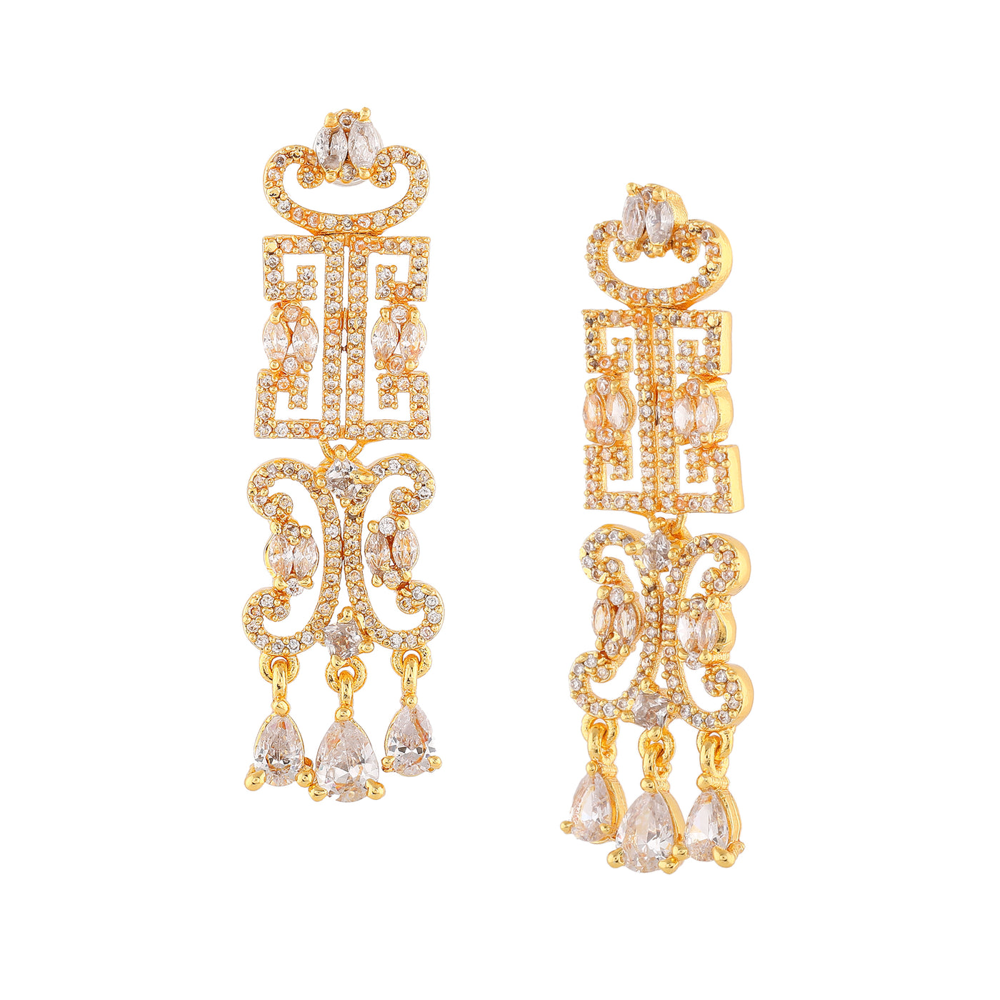 Estele Gold Plated CZ Fascinating Earrings for Women