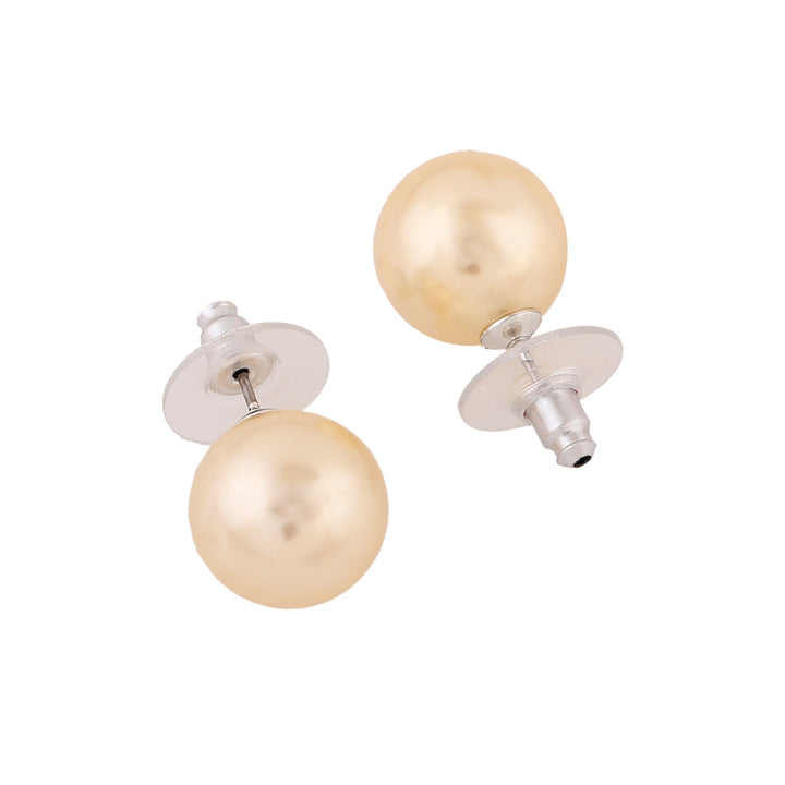 Estele Gold Plated Ravishing Double Line Pearl Necklace Set for Women