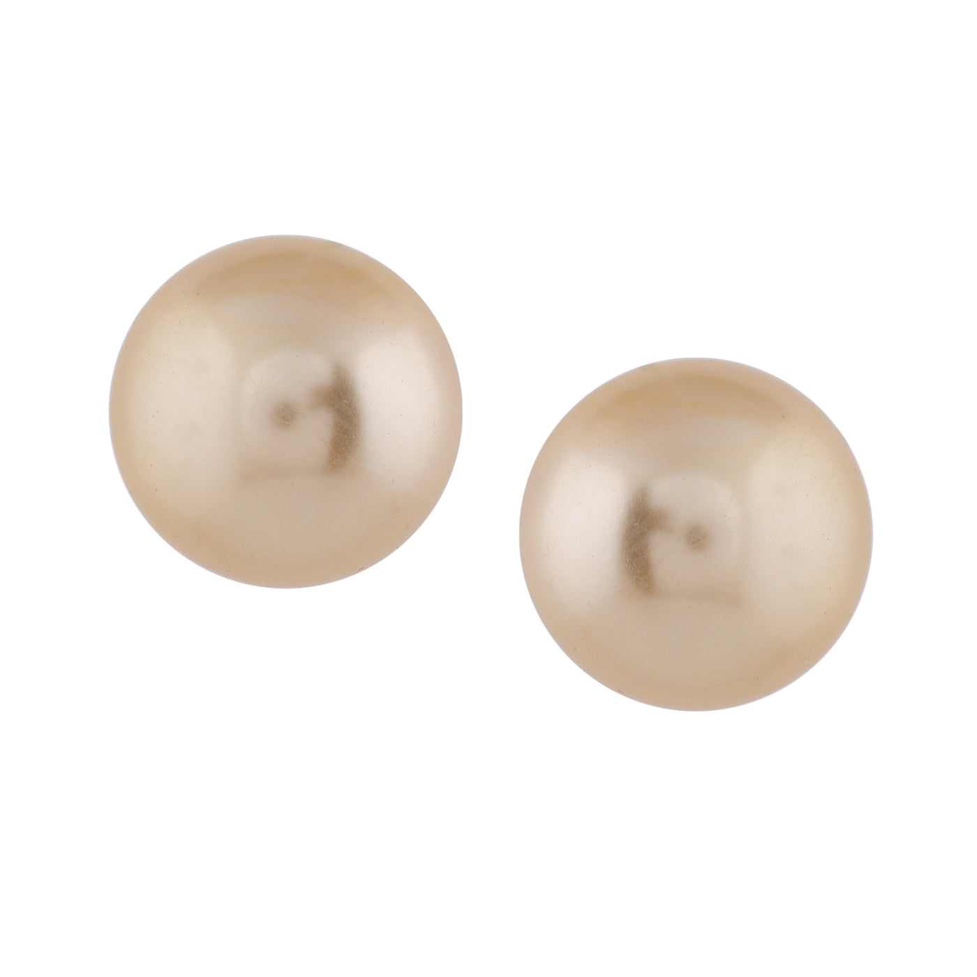 Estele Rhodium Plated Glamorous Pearl Stud Earrings for Women