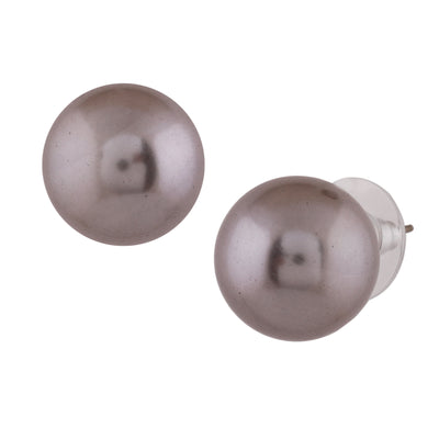 Estele Rhodium Plated Gorgeous Pearl Stud Earrings for Women