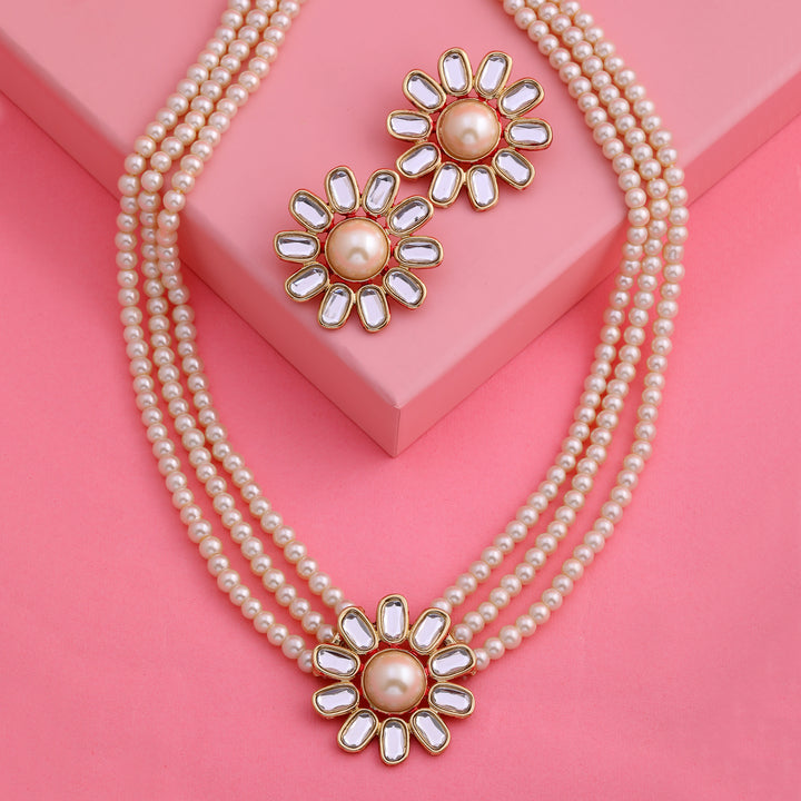 Polki Collection Neutral Designer Pearl Jewelry Necklace