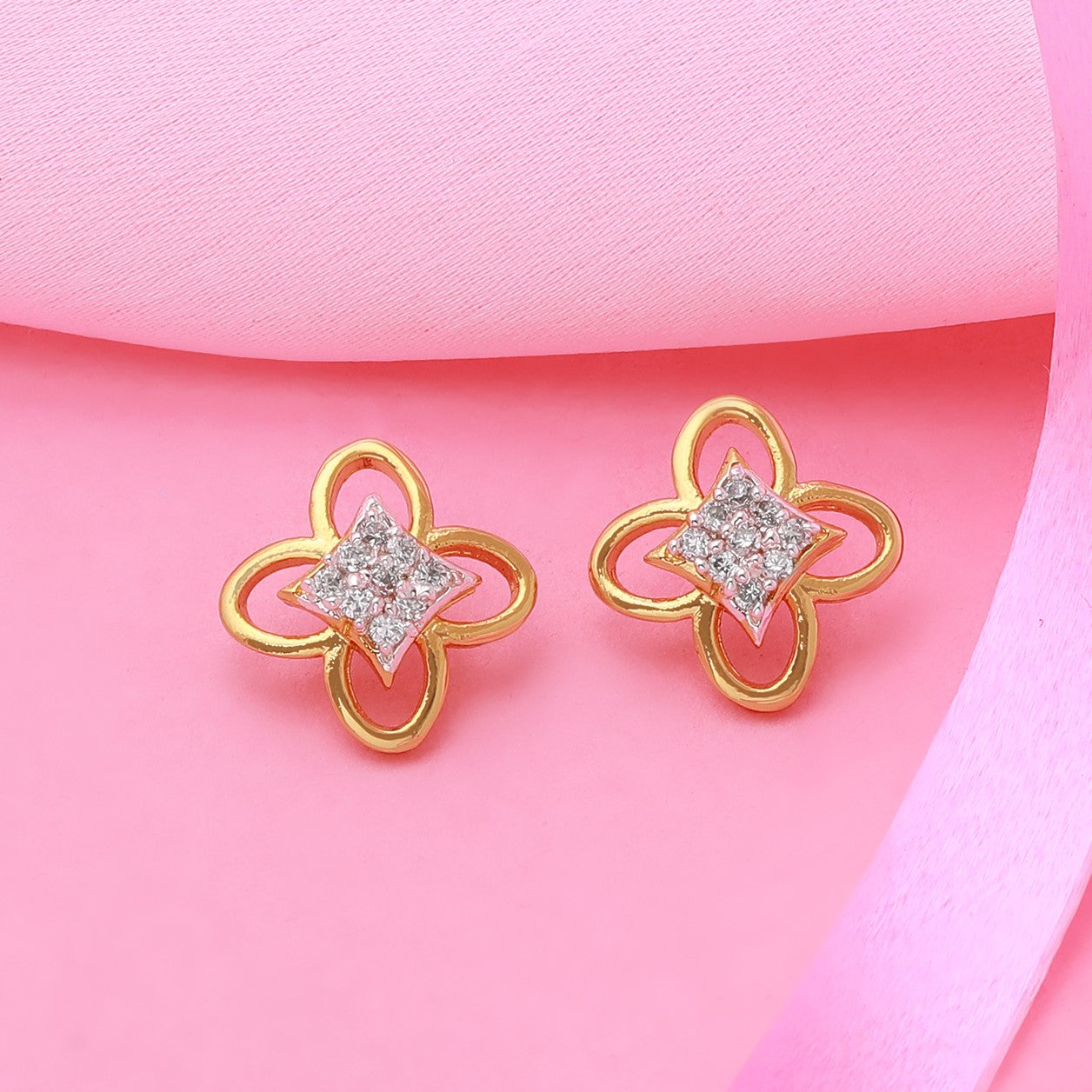 Estele Gold Plated American Butterfly Stud Earrings for Girls