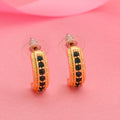 Estele Gold Plated Candy Collection Stud Earrings with Green Austrian Crystals for Girls & Women