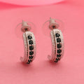 Estele Rhodium Plated Trendy Candy Stud Earring with fancy Green crystals for Women