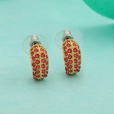 24Kt Gold Plated Candy Earring with Orange Crystals