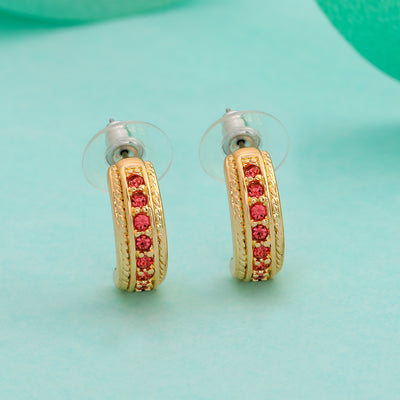 Candy Crystal Collection Gold Plated Orange Crystal Stud Earrings