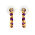 24Kt Gold Plated American Diamond Sigma pattern Hoop Earrings