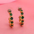 Estele Gold Plated CZ Twisted Designer Hoop Earrings for Women