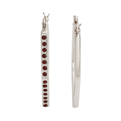 Red Crystal stone Rhodium Plated Stud candy Earrings