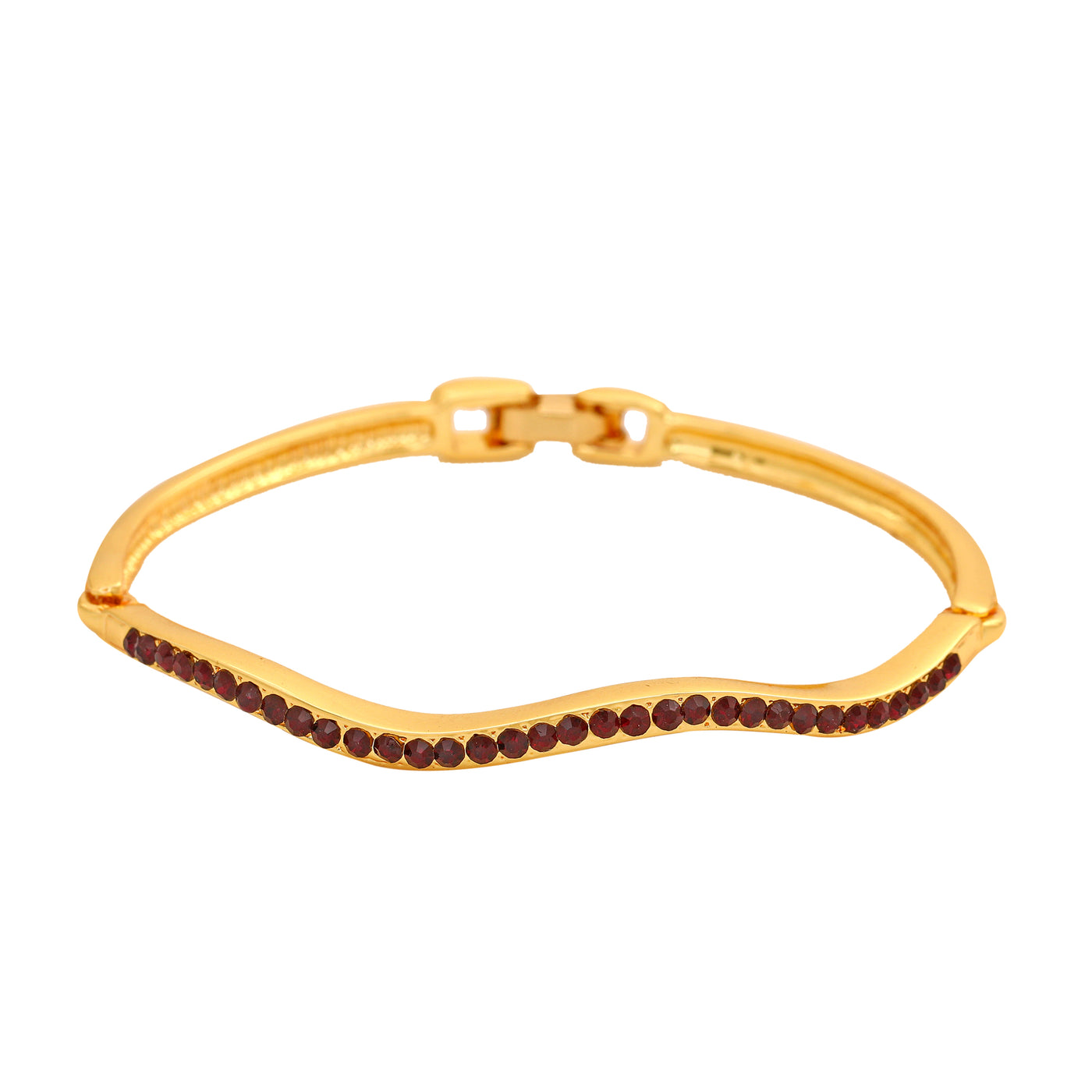 Estele Gold plated Candy Bracelet with Ruby colour American Diamonds Bracelet
