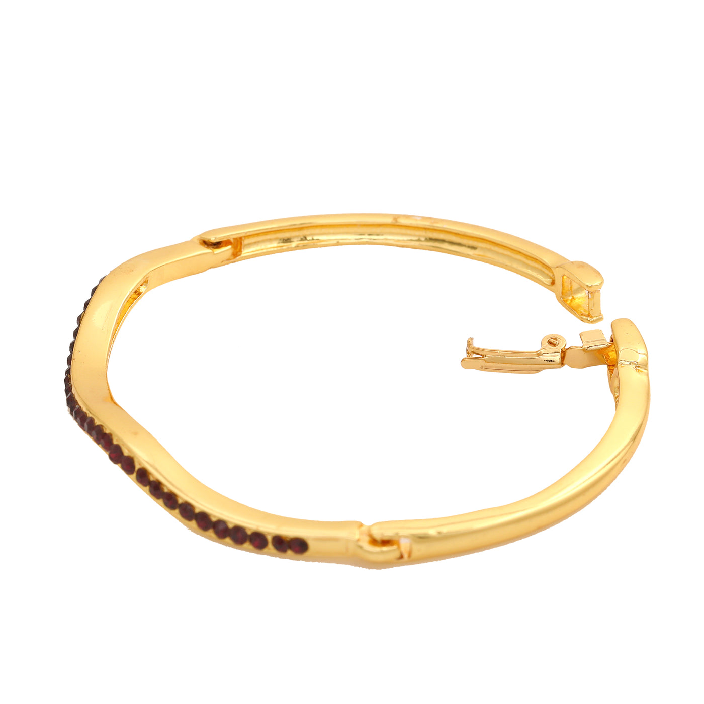Estele Gold plated Candy Bracelet with Ruby colour American Diamonds Bracelet