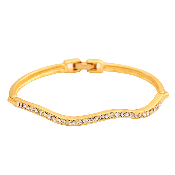 Estele Gold Plated Candy Bracelet with White American Diamonds Bracelet