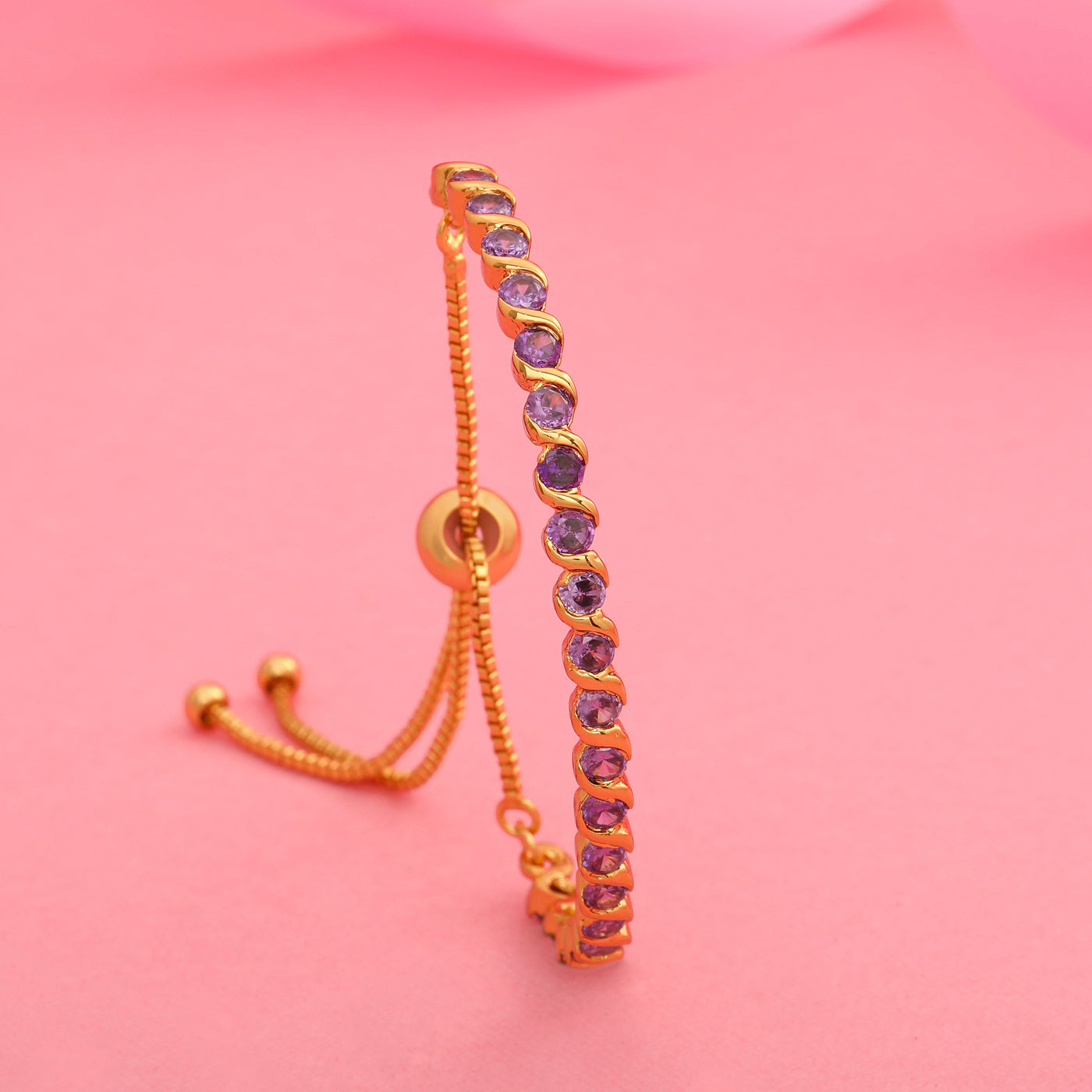 Estele Candy Bracelet with Blue American Diamonds Bracelet for women ( adjustable)
