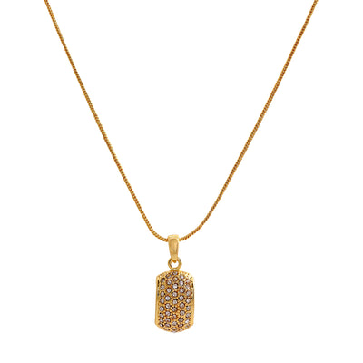 Gold Plated Trendy White Crystal Candy Pendant