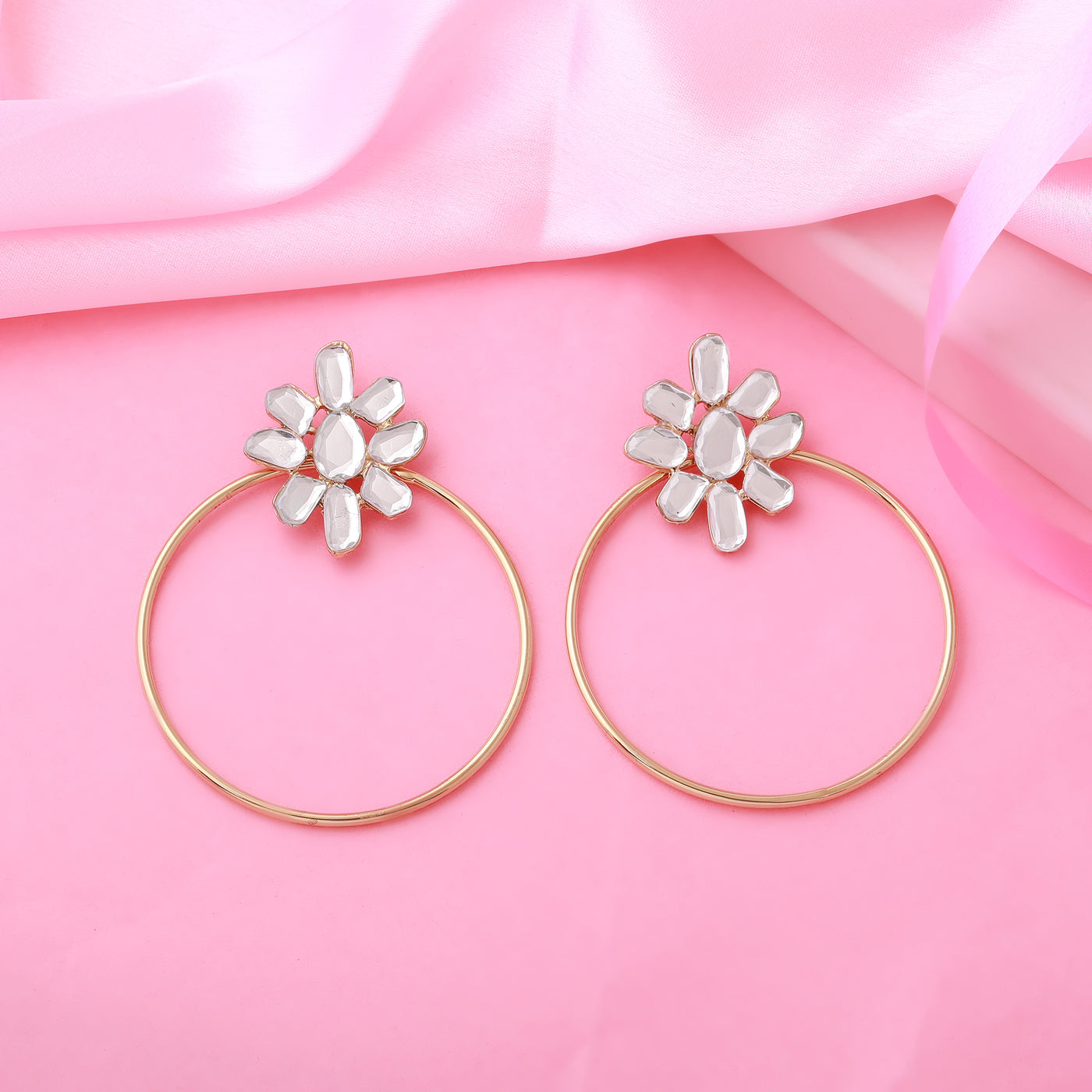 Aiyna Flower Hoop Earrings