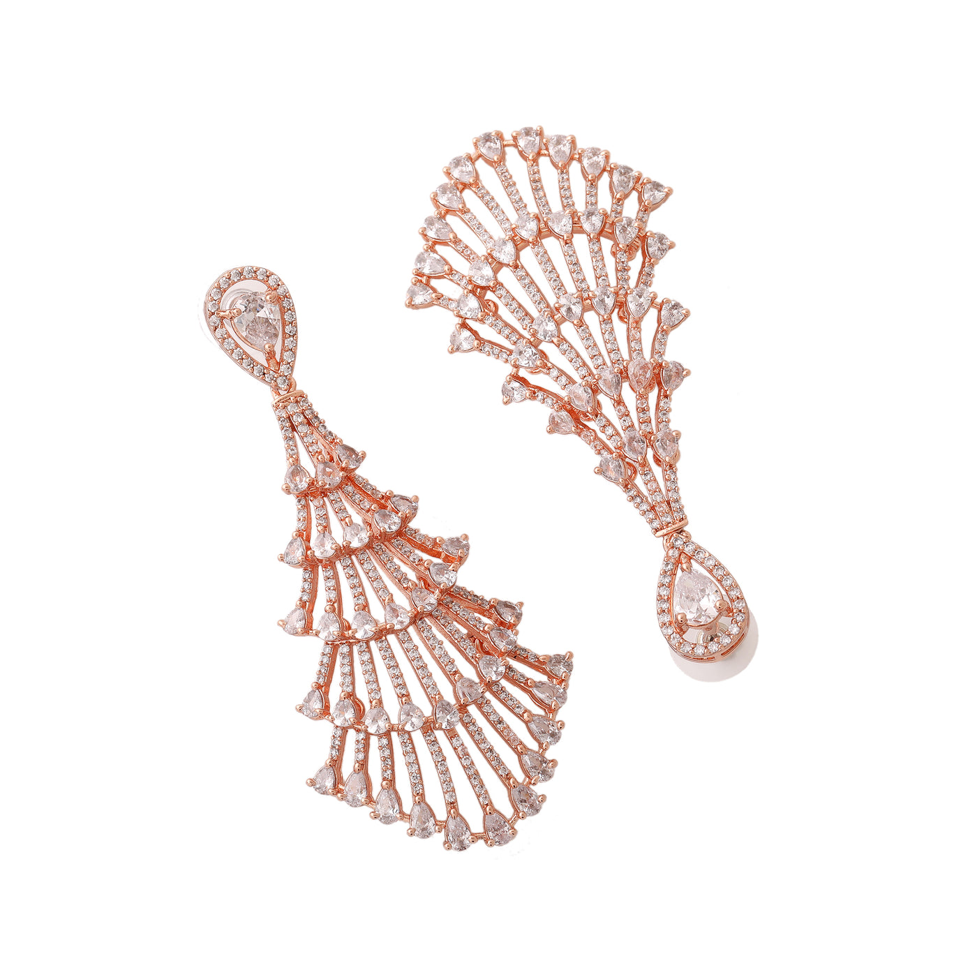 Estele Rose Gold Plated CZ Astonishing Earrings for Women