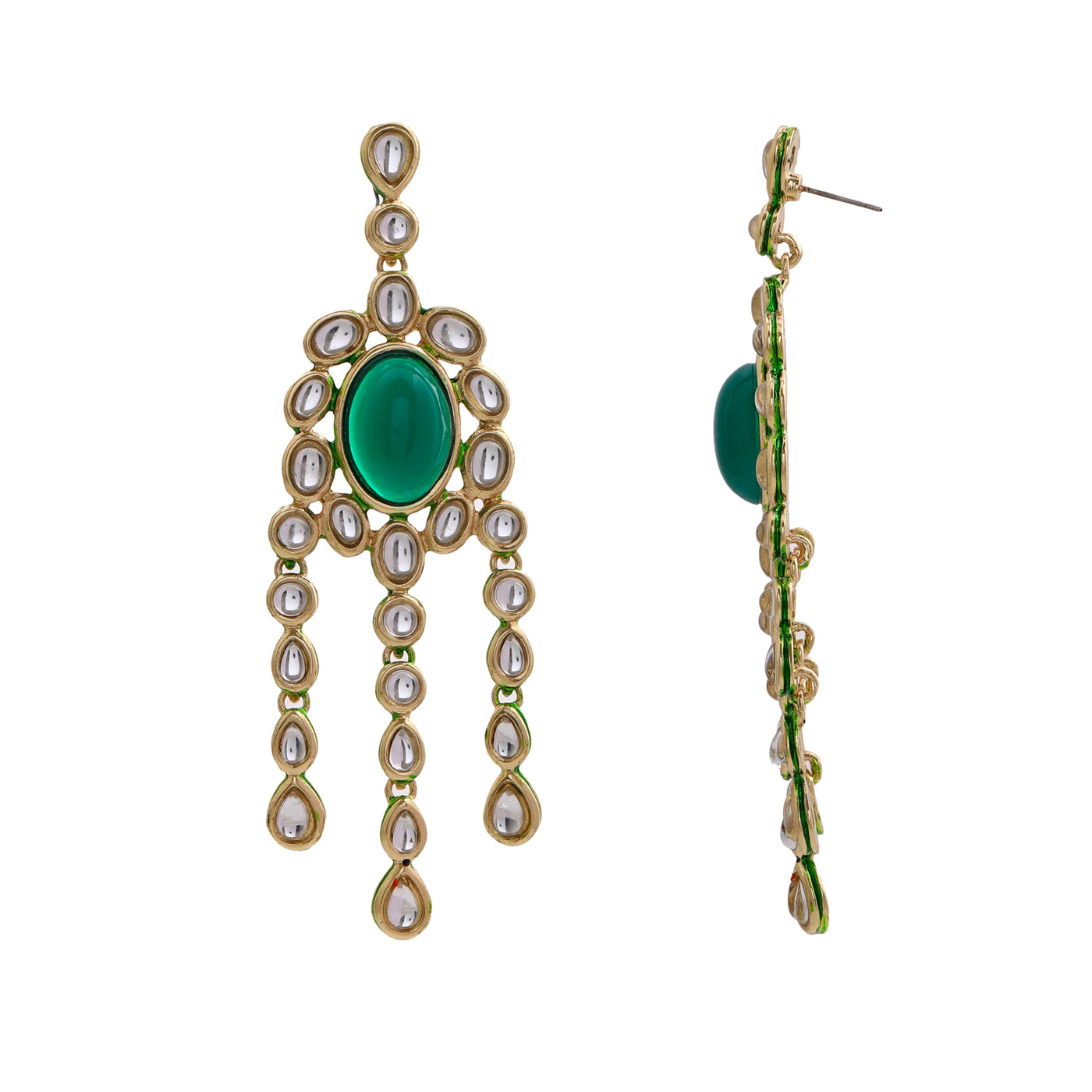 Traditional Gold tone Emerald Kundan Kali Necklace