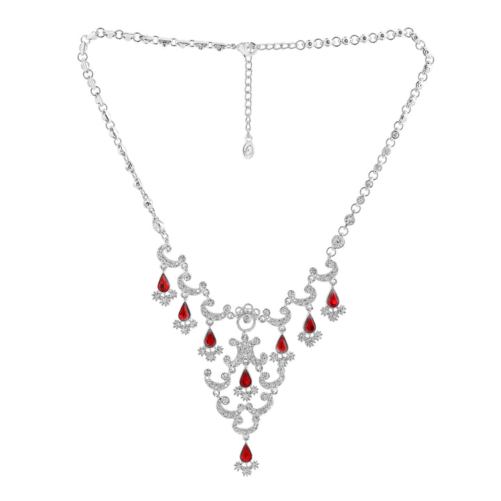 Estele - 24 Kt Gold/ Rhodium Plated Grand Amethyst Necklace Set for Women