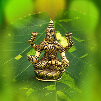 Estele Gold Plated Goddess Lakshmi Ji Idol (LAX-02-DGA DEITY)