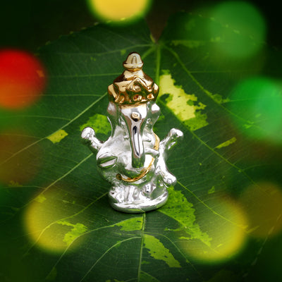 Estele Gold & Rhodium Plated Holy Ganesh Idol (2TN)