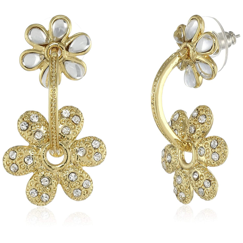 Estele Gold Plated Gold and Diamond Dangle Earrings for women