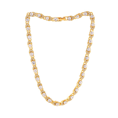 Estele Gold Plated Beautiful Necklace Set with Crystals for Women